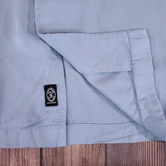 Todd Snyder Mens Size XL Slim Fit Rayon Hollywood Button Up Shirt Steel Blue - Picture 7 of 14